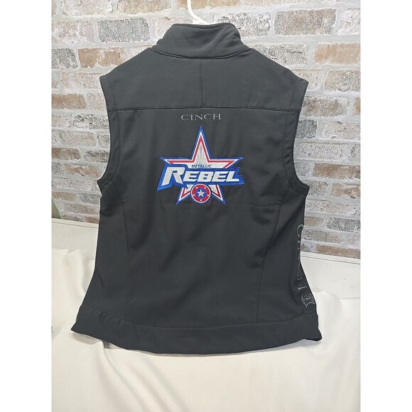 Cinch® Men's Black Solid Bonded Vest MWV1012010 SZ L  METALLIC REBEL LOGO - Picture 7 of 13